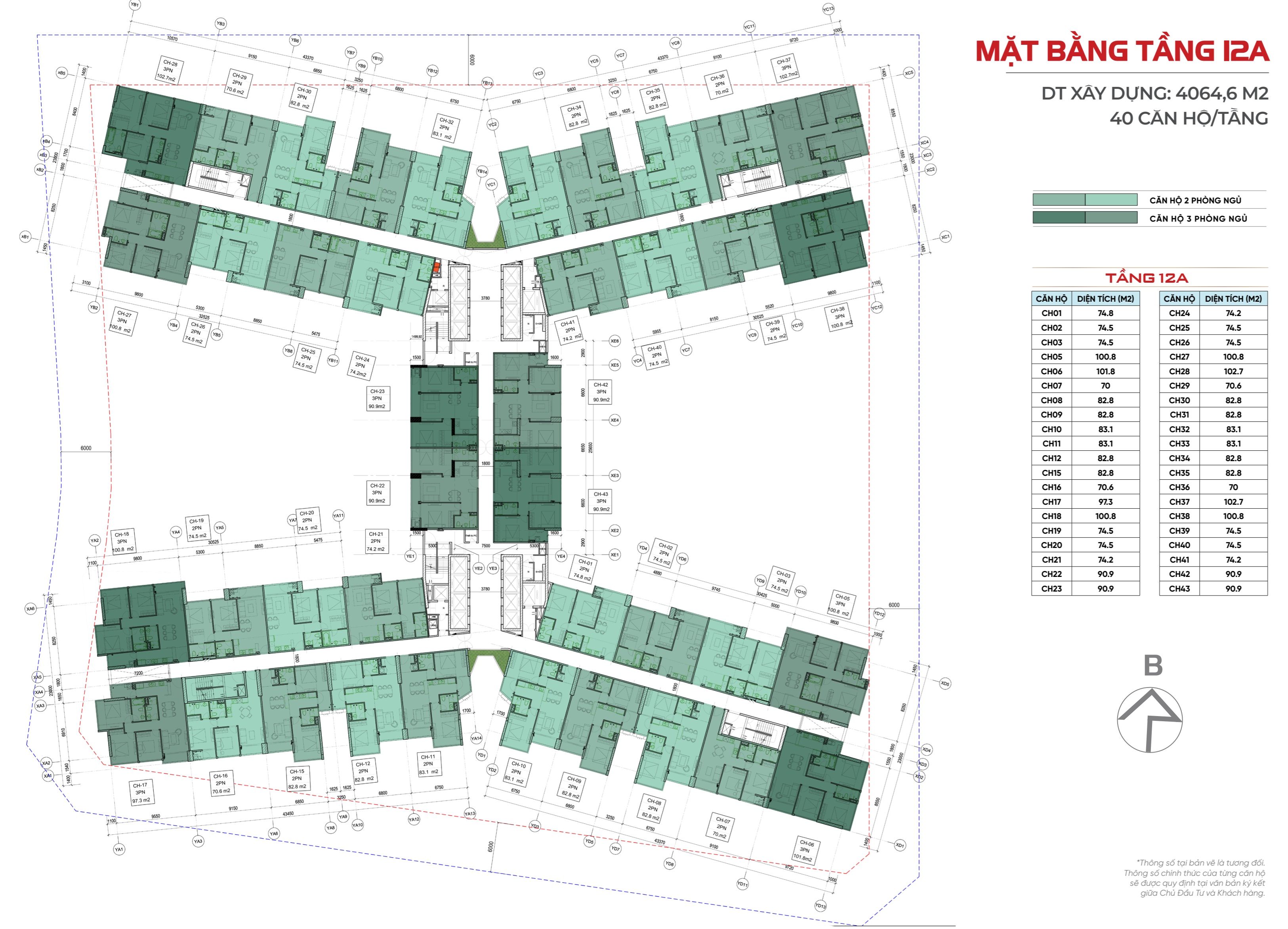 mặt bằng tầng 12A-Sunshine River Park
