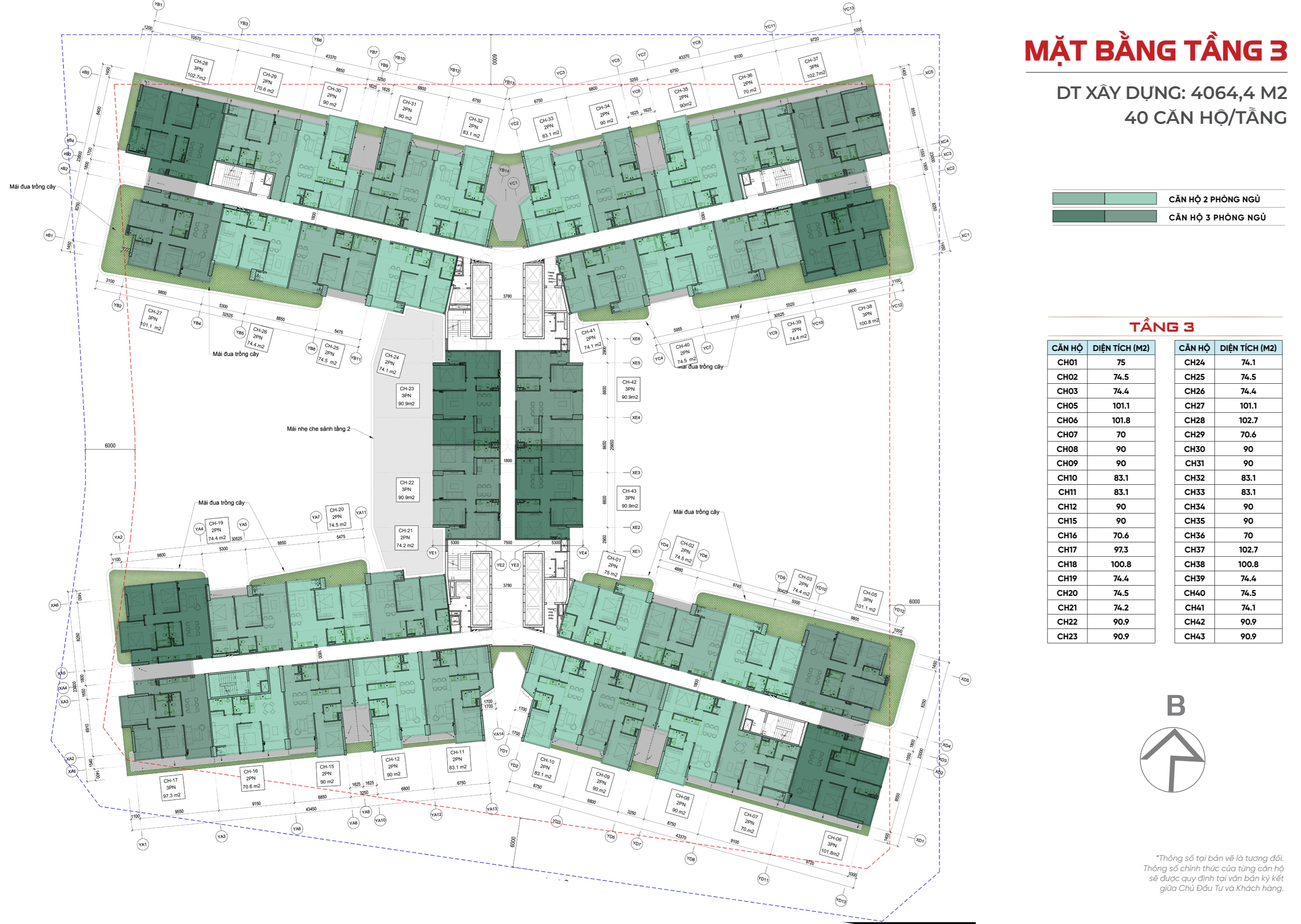 mặt bằng tầng 3-Sunshine River Park