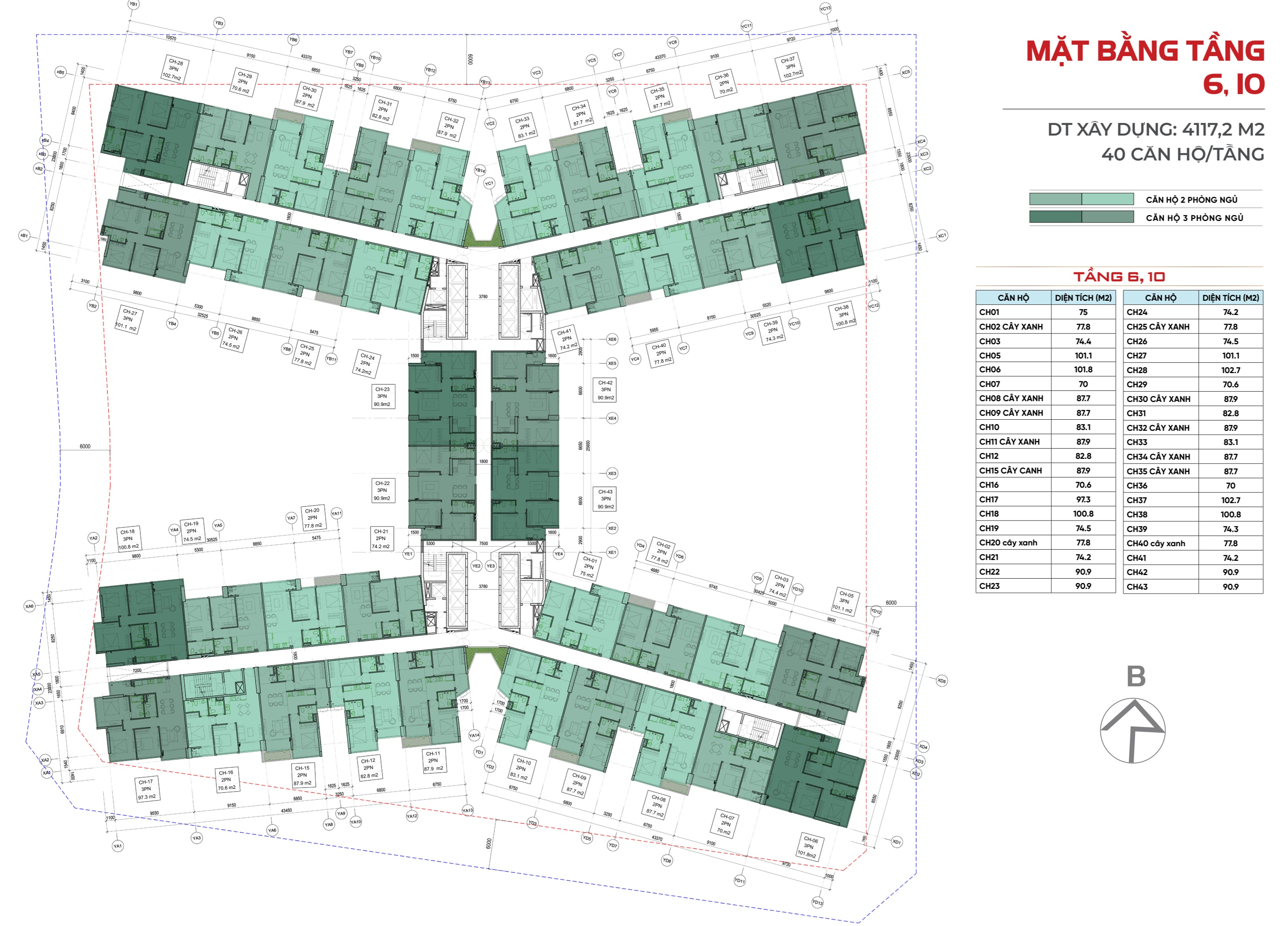 mặt bằng tầng 6-10-Sunshine River Park