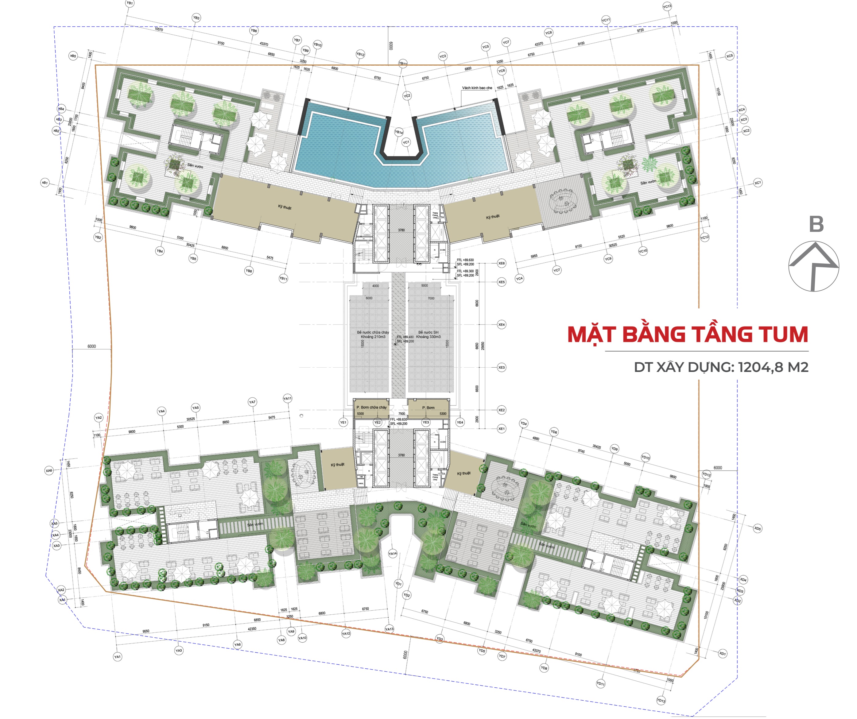 mặt bằng tầng tum-Sunshine River Park